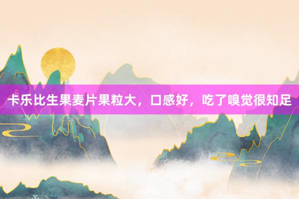 卡乐比生果麦片果粒大，口感好，吃了嗅觉很知足